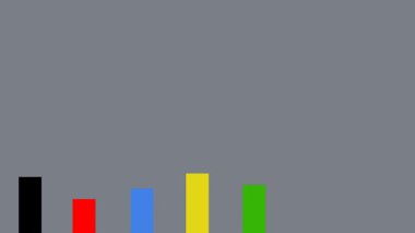 Değişik renklerde büyüyen çubuk çizelgesi