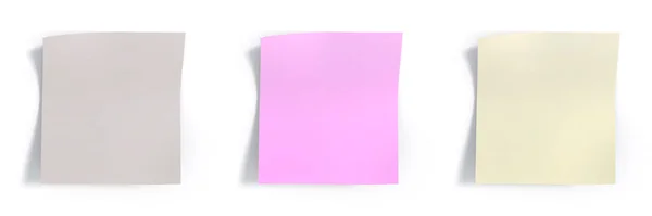 高解像度3Dレンダリング 紙の付箋だ 普通の白紙の美しい影 — ストック写真