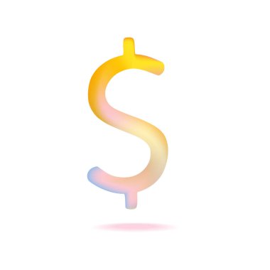 Beyaz arka planda renkli para birimi. Dolar işareti. vektör illüstrasyonu.