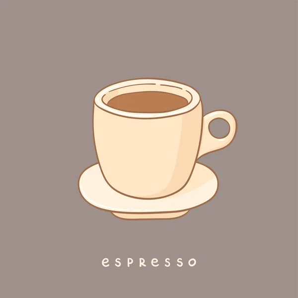 Иллюстрация Вектора Кофе Эспрессо Плакат Красивой Кружки Кофе Отлично Подходит — стоковый вектор