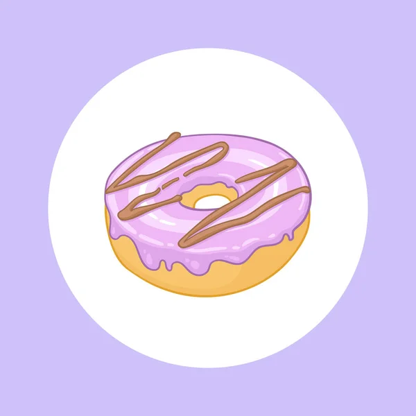 Donut Vector Illustration Sweet Dessert Poster Design Element Pastry Shop — Stok Vektör