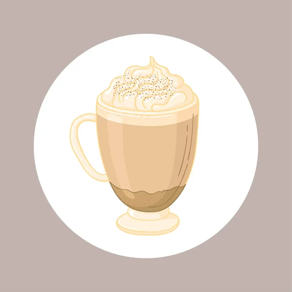 Latte Coffee Vector Illustration Poster Beautiful Mug Coffee Cream Great — Stok Vektör
