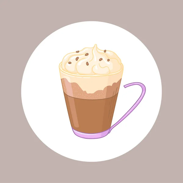 Mocha Coffee Vector Illustration Beautiful Mug Coffee Cream Great Coffee — 스톡 벡터