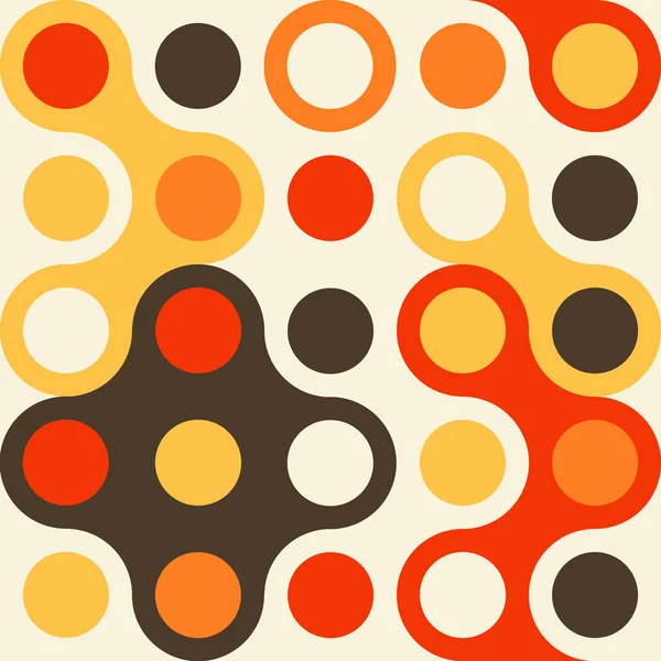 Abstract Retro Stijl Naadloos Patroon Met Bruine Oranje Beige Gele — Stockfoto