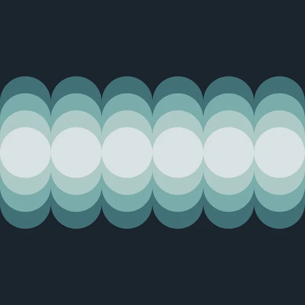 Абстрактна Ретро Стиль Ілюстрація Дизайну Хвиль Відтінках Синього Геометричними Колами Стокове Фото