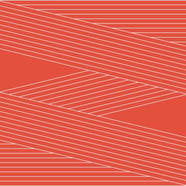 Abstract Mid Century style line art illustration with white diagonal and horizontal tiny lines decoration on orange background clipart