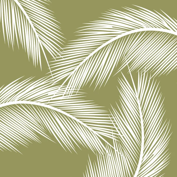 Αφηρημένη Εικόνα Λευκή Διακόσμηση Φύλλα Φοίνικα Πράσινο Φόντο — Φωτογραφία Αρχείου