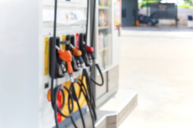 Blurred background of the gas station