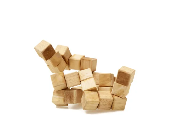 白い背景に分離されたキューブ パズル木製ブロック — ストック写真