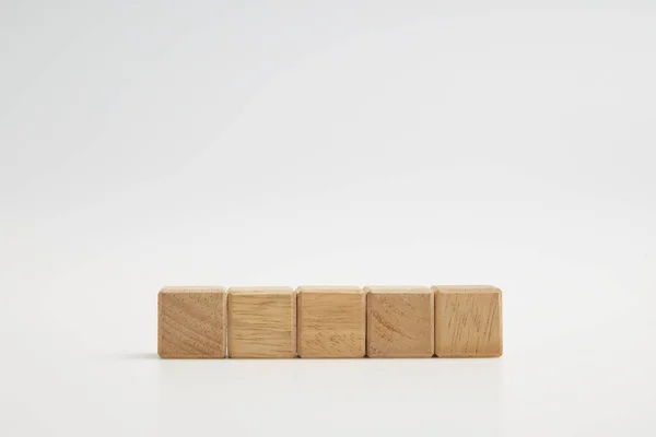 Дерев Яні Іграшкові Кубики Порожнім Місцем Копіювання Повідомлення Білому Тлі — стокове фото