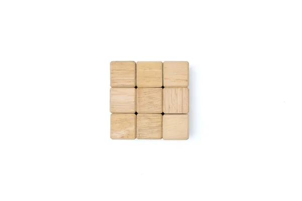 Wood Cube Blocks Empty Copy Space Message Word White Background — Stock Photo, Image