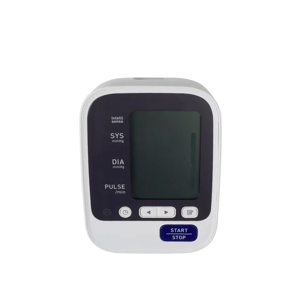 Överarm Digital Blodtrycksmätare Hemma Med Automatiskt System Isolerad Vit Bakgrund — Stockfoto
