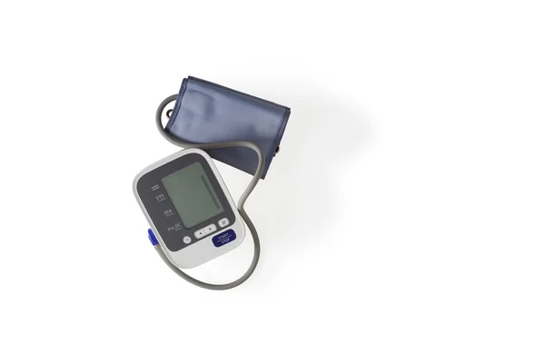 Digitales Blutdruckmessgerät Für Den Oberarm Hause Mit Automatisch Isoliertem Weißem — Stockfoto