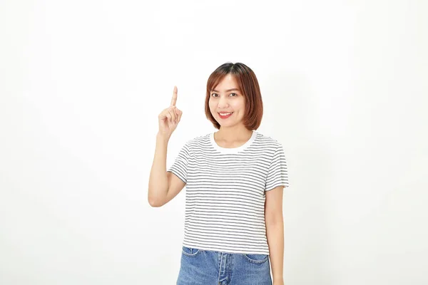Encantadora Jovem Empresária Asiática Com Uma Morena Curta Vestindo Uma — Fotografia de Stock