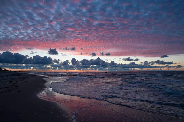 Wybrzeże Morza Bałtyckiego Zachodzie Słońca Odnowa Polsce Bliżej — Zdjęcie stockowe
