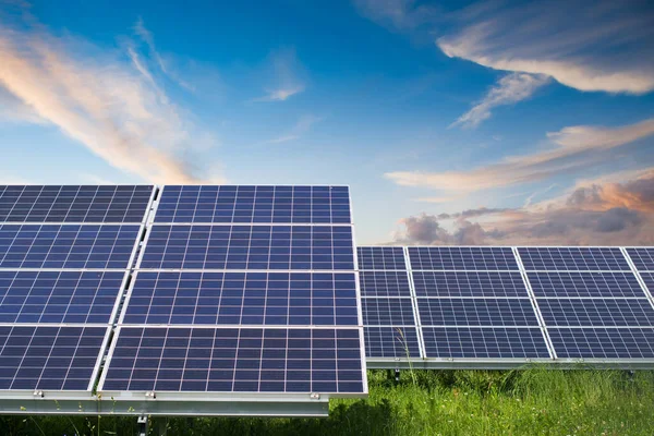 Solar Panels Sunset Solar Panels System Power Generators Sun Clean Stock Image