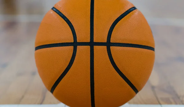 Баскетбол Корті Підлога Закрита Розмитою Ареною Задньому Плані — стокове фото