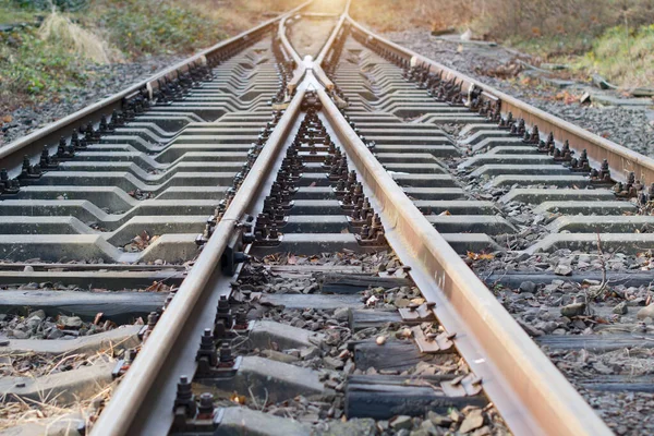Camino Hacia Adelante Ferrocarril Para Tren Vía Férrea Para Locomotora — Foto de Stock