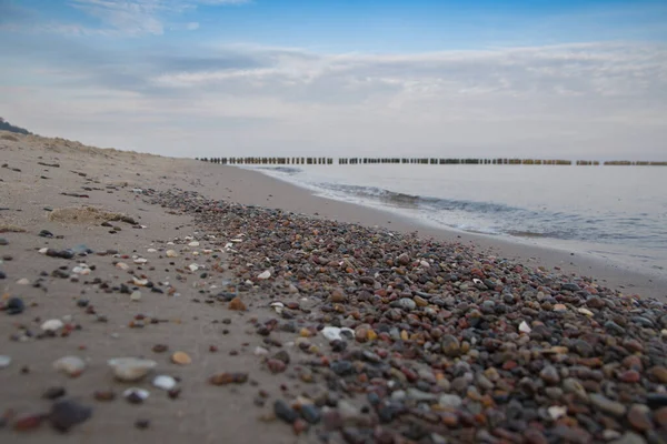 Breakwater Playa Del Mar Báltico Cerca Rewal Polonia —  Fotos de Stock