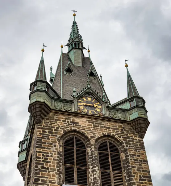 Prag Tschechische Republik August 2014 Blick Auf Den Henry Glockenturm Stockbild