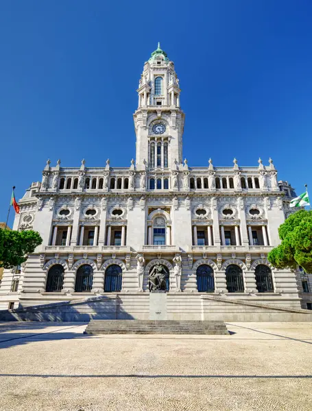 City Hall Ban Porto Portugália Porto Egyike Legnépszerűbb Turisztikai Célpontok Stock Fotó