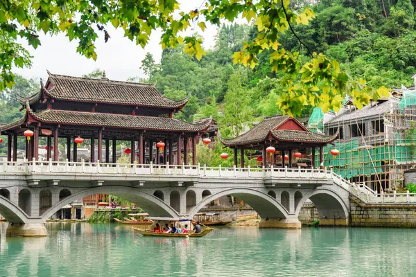 Scenic Bridge Tuojiang River Tuo Jiang River Phoenix Ancient Town — Stock Photo, Image