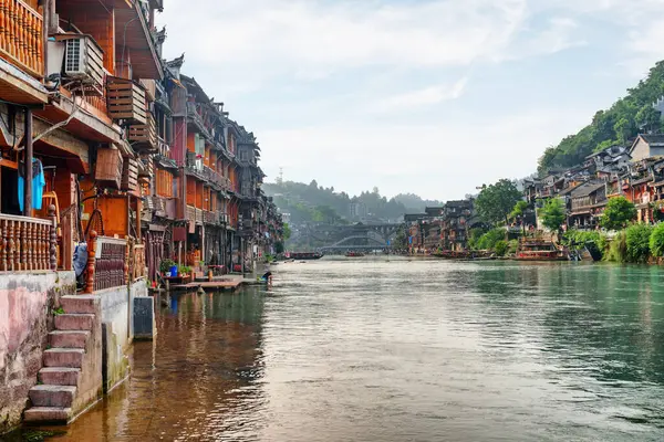 Awesome View Phoenix Ancient Town Fenghuang County Tuojiang River Tuo — Stock Photo, Image