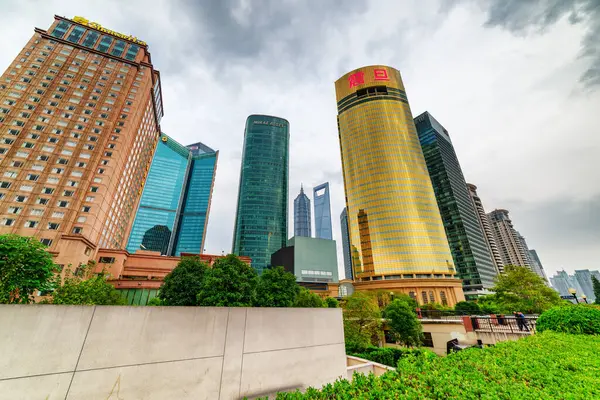 Shanghai China October 2015 View Skyscrapers Pudong New District Lujiazui Stock Image