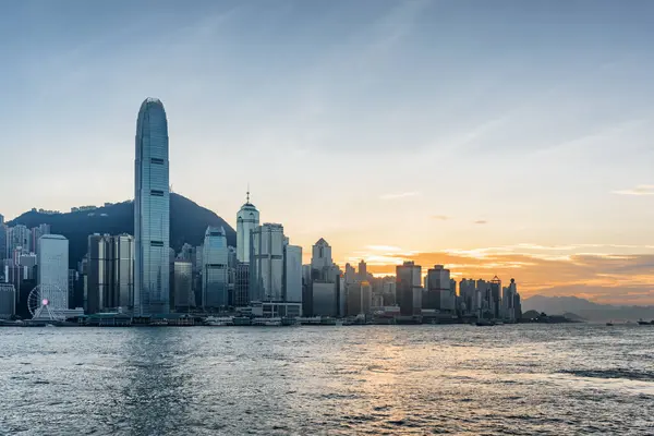 Χονγκ Κονγκ Νοεμβρίου 2015 Άποψη Του Ορίζοντα Του Νησιού Χονγκ Εικόνα Αρχείου