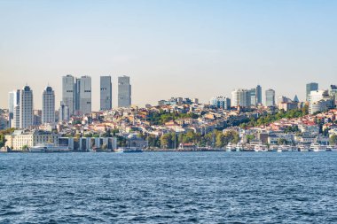Alışılmadık İstanbul silueti, Türkiye. İstanbul 'un İstanbul' daki modern binalarının harika manzarası..