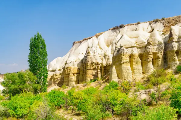 stock image Awesome view of rock formations in the Pigeon valley in Cappadocia, Turkey. Fabulous landscape of Goreme Historical National Park. Cappadocia is a popular tourist destination of Turkey.