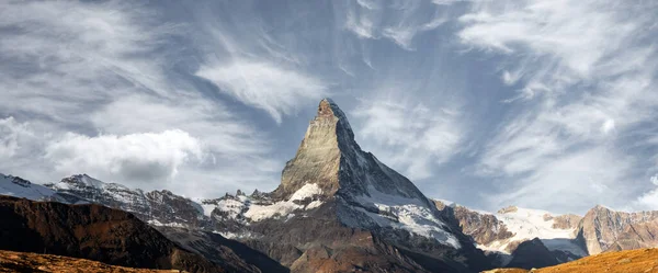 Gorgeous View Matterhorn Peak Swiss Alps Hight Mountains Range Dramatic — Stock Photo, Image