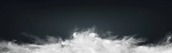 Astratto Ampio Disegno Orizzontale Polvere Bianca Esplosione Nuvola Neve Sfondo — Foto Stock
