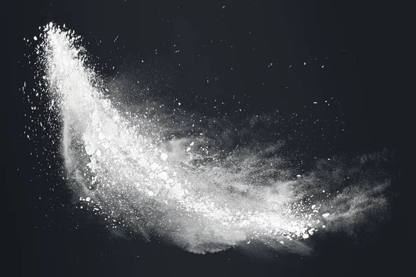 Abstract Design White Powder Snow Cloud Explosion Dark Background — Stock Photo, Image