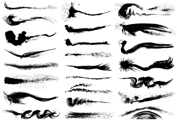 Набор Иллюстраций Морского Спрея Волны Мазка — стоковый вектор