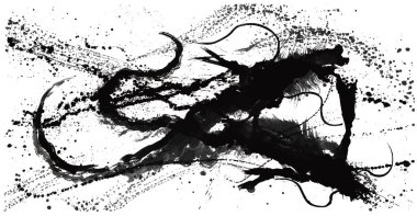 Ejderhalar. Fırça darbesi çizimi. mürekkep sanatı.