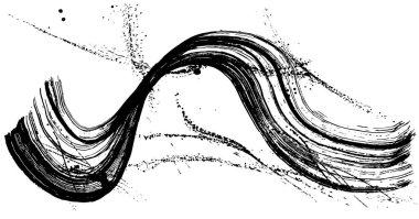 Deniz spreyi. Fırça darbesi dalgası. el çizimi şekli.