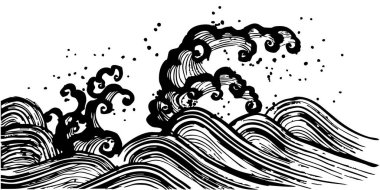 Deniz spreyi. Büyük dalga. fırça dalgası.