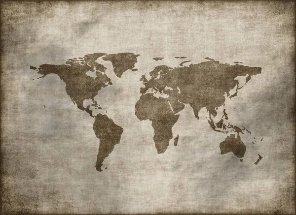 Klasik Eski Grunge Dünya Haritası — Stok fotoğraf