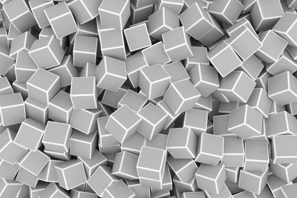 Хаотичный Серый Фон Кубов Трехмерная Иллюстрация — стоковое фото