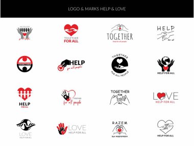 Logo & İşaretleri İnsanları Sevmeye Yardım Eder - Birlikte - Logo Kırmızı ve Siyah