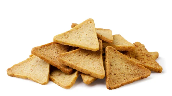 Fichas Triangulares Snack Hummus Close Num Fundo Branco Isolados — Fotografia de Stock