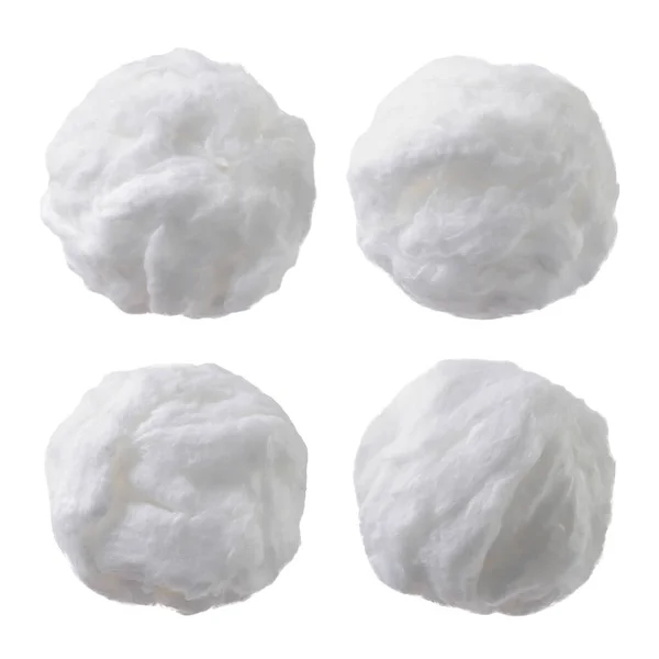 Set Cotone Idrofilo Sfondo Bianco Isolato — Foto Stock