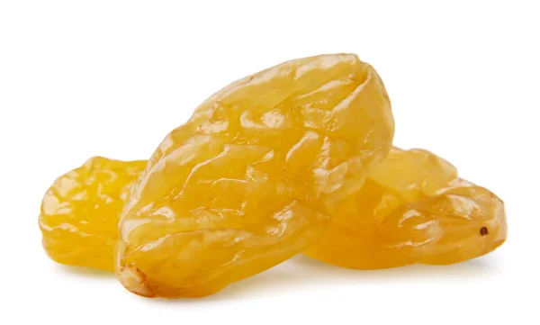 Yellow Raisins Close White Background Isolated — Stock Photo, Image
