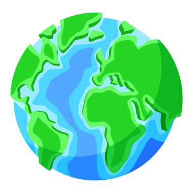 Beyaz arka planda Dünya Gezegeni 3D. Küre