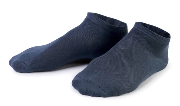 Pánské Černé Ponožky Zblízka Bílém Pozadí Izolované — Stock fotografie