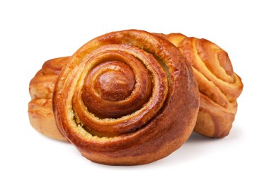 Çörekler beyaz arka planda yakın plan çekilecek. İzole edilmiş