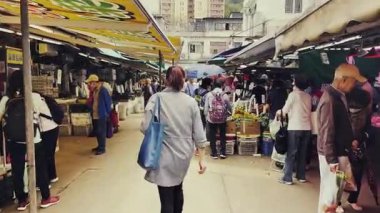 HONGKONG, ÇİN 20 HAZİRAN 2023: Çin, Asya 'daki Hong Kong kentsel sokak manzarası.