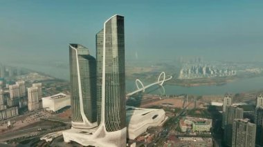 Çin 'in Jiangsu kentindeki Nanjing şehrinin kentsel manzarası.