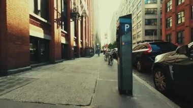 NEW YORK CITY, USAOCT 14, 2022: Kentsel binaların sokak manzarası